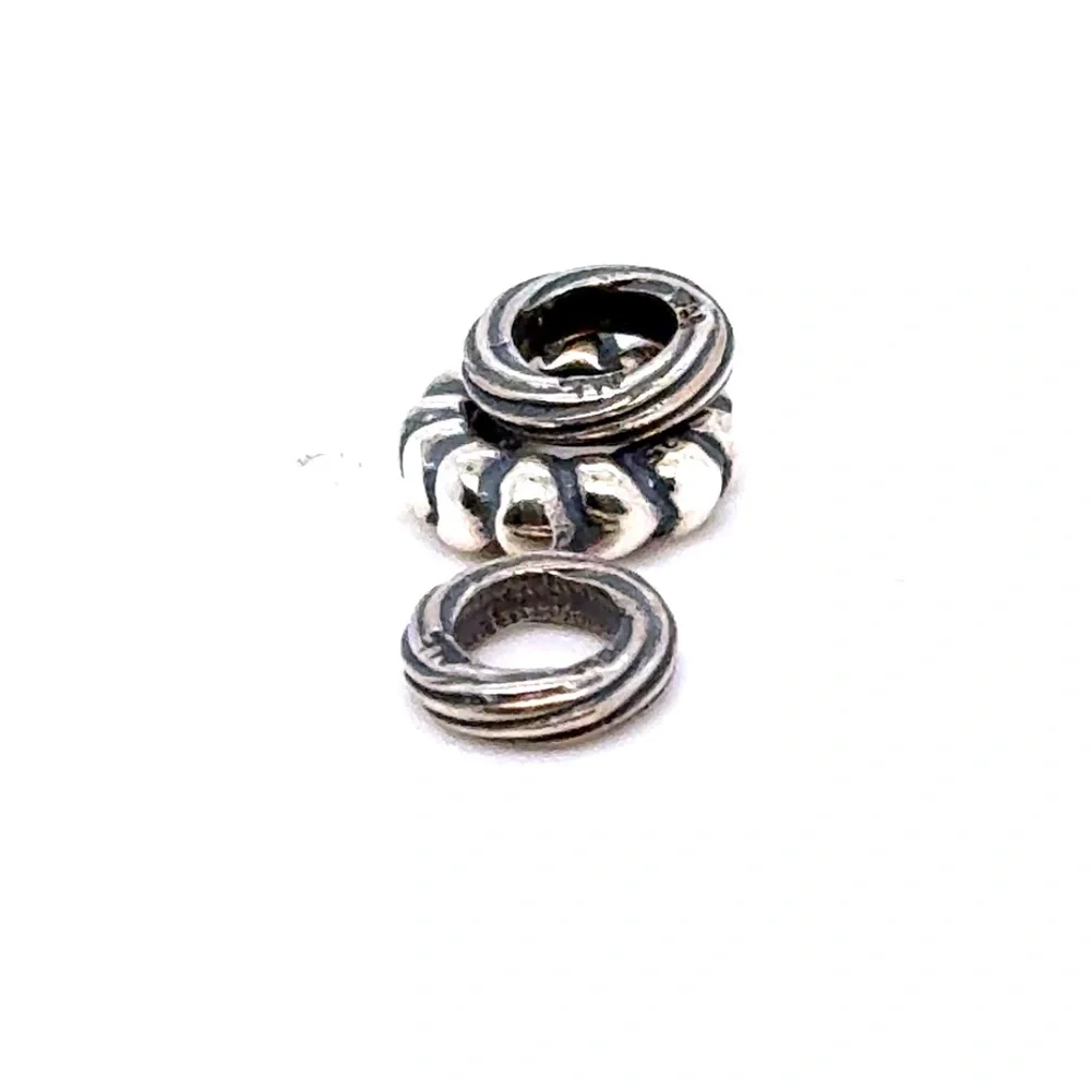Pandora Silver Textured Spacer Beads (3)